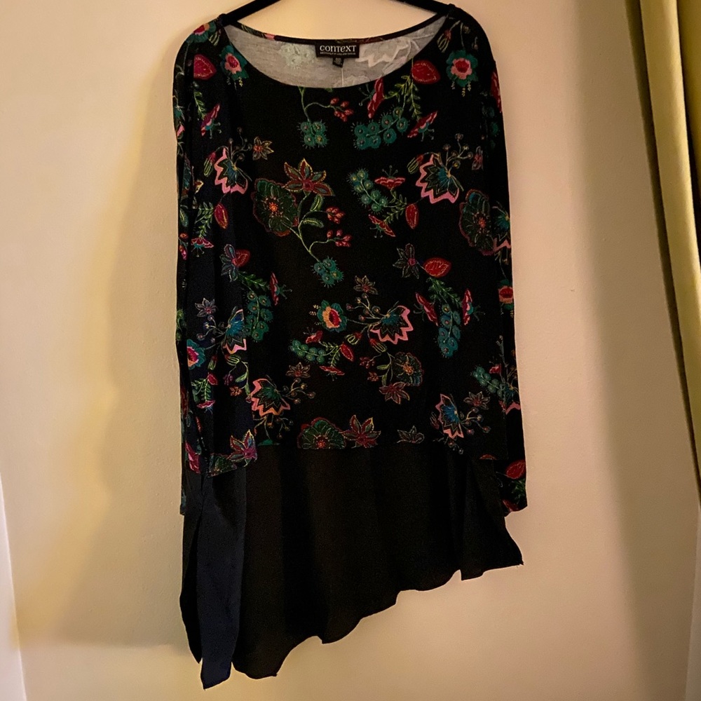 NWT Plus Size Context Print Blouse 3x